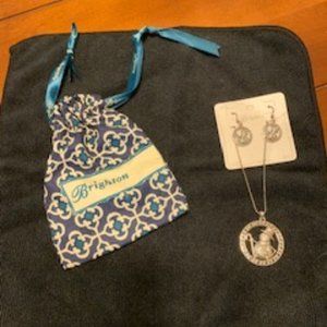 Brighton Christmas Iceblink Snowman Necklace and Earring set-Perfect gift!